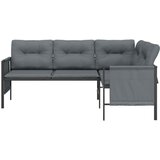  Kutna vrtna sofa antracit od čelika i tekstilena | shoptok.hr