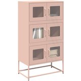 vidaXL Highboard Pink 68x39x123 cm Steel Cene