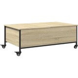 Maison Chic Klubska mizica - kavna mizica - Nizka mizica s kolesci sonoma hrast 91x55x34cm inženirski les, (21753399) | Shoptok.si
