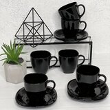 Luminarc CARINE SKODELICE ZA KAVO Z KROŽNIKIMA ČRNE 6/1 22 CL, (21238914) | Shoptok.si