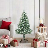  Umjetno Božićno Drvo s Snježnim Flokom i LED Svjetlom 120 cm | shoptok.hr