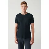 Avva Men's Anthracite Soft Touch Crew Neck Printed Standard Fit Regular Fit T-shirt