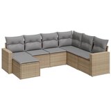 Maison Chic Seti vrtnega pohištva - Vrtna garnitura - Vrtni pohištvo set 7-delna z blazinami bež poli ratan, (21806469) | Shoptok.si