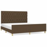 Maison Chic Posteljni okvir - Dvoposteljna postelja - Zakonska postelja brez vzmetnice temno rjav 160x200 cm blago-J4306, (21767621) Cene