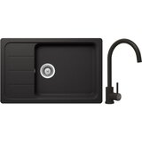Schock set pomivalno korito Formhaus D-100LS, armatura Prima, 533127S Black | Shoptok.si