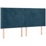  Uzglavlje s ušima tamnoplavo 163x16x118/128 cm baršunasto | shoptok.hr
