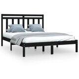  Okvir za krevet od masivnog drva crni 150 x 200 cm veliki | shoptok.hr