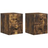  Stenski nočni omarici 2 pcs Dimljen hrast 33 x 34,5 x 40 cm, (5000209395) | Shoptok.si