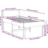 vidaXL Posteljni okvir brez vzmetnice bel 90x190 cm trdna borovina | Shoptok.si