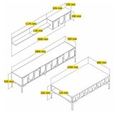 Hanah home Set TV ormarić i klub stolić Lyon 3, 4 dijela, Bijela | Eponuda.ba