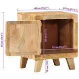  nočna omarica 40x32x46 cm masivni les grobo mango, (21828793) | Shoptok.si