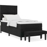 vidaXL vzmetna postelja z vzmetnico in klopjo črna 90x190 cm tkanina, (22083277) | Shoptok.si
