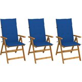 Maison Chic Zložljivi Vrtni Stoli - Stol za vrti 3 kosi z blazinami trden akacijev les JS2825, (21876161) | Shoptok.si