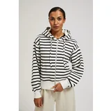 Moodo White sweatshirt with black stripes