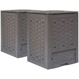  Vrtni kompostnik 2 kosa rjave barve 60x60x83 cm 600 L Cene