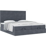 vidaXL Otomanski posteljni okvir z vzmetnicami siv 180x200cm žamet | Shoptok.si