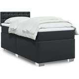 vidaXL Box spring postelja z vzmetnico črna 80x200 cm umetno usnje | Shoptok.si