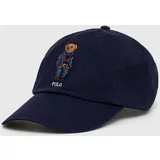 Polo Ralph Lauren Bombažna bejzbolska kapa mornarsko modra barva, 211949925