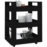  Kuhinjska kolica crna 60 x 45 x 80 cm od konstruiranog drva | shoptok.hr