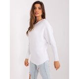 Fashion Hunters White women's oversize viscose sweater Cene