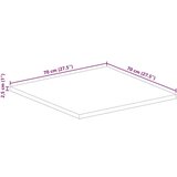vidaXL Stolna ploča 70x70x2 5 cm četvrtasta od masivnog drva bagrema | shoptok.hr