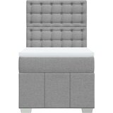 vidaXL Box spring postelja z vzmetnico svetlo siv 100x200 cm blago | Shoptok.si