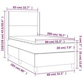  Box spring postelja z vzmetnico LED temno siva 80x200 cm blago, (20789697) | Shoptok.si