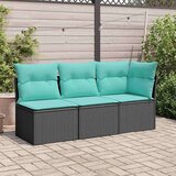  Vrtni kavč z blazino Črna 172 x 62 x 69 cm Poly ratan, (5000134838) | Shoptok.si