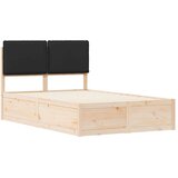 vidaXL Posteljni okvir z oblazinjenim vzglavjem Črna 120 x 200 cm, (5000100483) | Shoptok.si