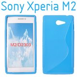  Gumijasti / gel etui S-Line za Sony Xperia M2 - svetlo modri Cene