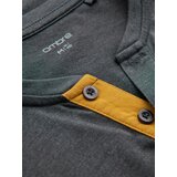 Ombre Men's t-shirt with round henley neckline - dark grey | Shoptok.si