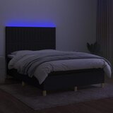  Krevet box spring s madracem LED crni 140x200 cm od tkanine | shoptok.hr