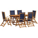  7-dijelni vrtni blagovaonski set od drva bagrema i tekstilena | shoptok.hr