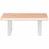  Zidna polica za umivaonik od čelika i masivne hrastovine Smeđa 40 x 50 x 2 cm | Shoptok.si