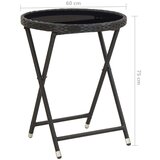  Stolić za čaj crni 60 cm poliratana od kaljenog stakla | shoptok.hr