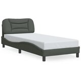 The Living Store Posteljni okvir z LED lučkami temno siv 90x190 cm tkanina - Posteljni Okvir, (21447477) Cene