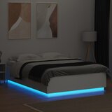  Okvir kreveta s LED svjetlima bijeli 150 x 200 cm drveni | shoptok.hr