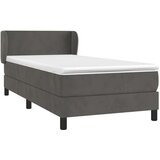 Box spring krevet s madracem tamnosivi 100x200 cm baršunasti | shoptok.hr