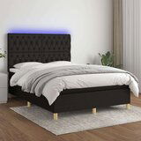  Krevet box spring s madracem LED crni 140x200 cm od tkanine Cijene