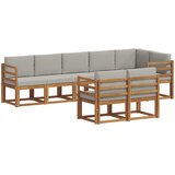  Set vanjskih sofa 8 kom. Prirodna i svijetlo siva | Eponuda.com