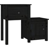  Noćni ormarići 2 kom crni 79,5x38x65,5 cm od masivne borovine | Eponuda.com