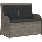  3-dijelna vrtna garnitura od poliratana s jastucima siva 110 x 110 x 40/71 cm | Shoptok.si