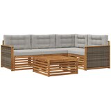  Set vanjskih sofa 5 kom. Prirodna i svjetlosiva | shoptok.hr