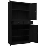  Uredski ormarić crni 90 x 40 x 180 cm čelični | shoptok.hr
