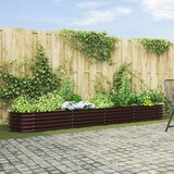 vidaXL Povišeni vrtni krevet Smeđa Pocinčani čelik 400 x 80 x 44 cm Cijene