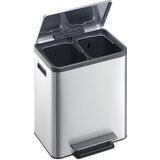 EKO Zbiralnik odpadkov s pedalom, prostornina 2 x 15 l, ŠxVxG 404 x 492 x 321 mm, nerjavno jeklo, dvojni zbiralnik | Shoptok.si