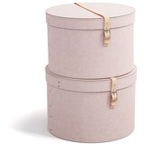 Bigso Svetlo rožnate kartonaste škatle za shranjevanje v kompletu 2 ks s pokrovom/dekorativne ø 37,5x25 cm Rut Restore Paper Laminate – Cene