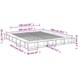  Posteljni okvir siva sonoma 200x200 cm inženirski les | Shoptok.si