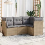 Maison Chic Seti vrtnega pohištva - Vrtna garnitura - Vrtni pohištvo set 4-delna z blazinami bež poli ratan, (21809417) | Shoptok.si