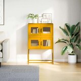 vidaXL Highboard Gorčično rumena 68x39x107 cm Jeklo | Shoptok.si
